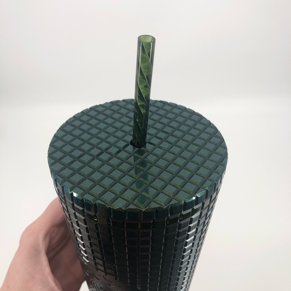 Starbucks 2021 Winter Holiday Jeweled Tumbler Cold Cup 24oz Green IN HAND NEW - Picture 6 of 7